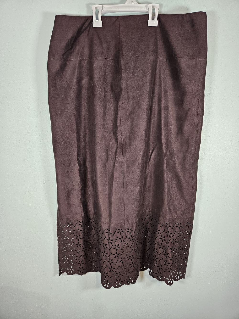 Liz Claiborne Brown Pencil Skirt with Laser-Cut Hem